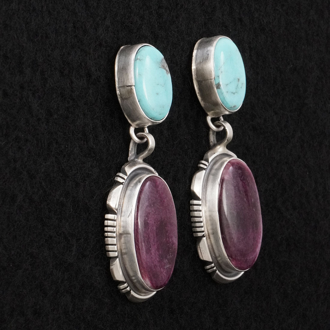 Thomas Francisco Turquoise, Spiny Oyster & Sterling Silver Earrings
