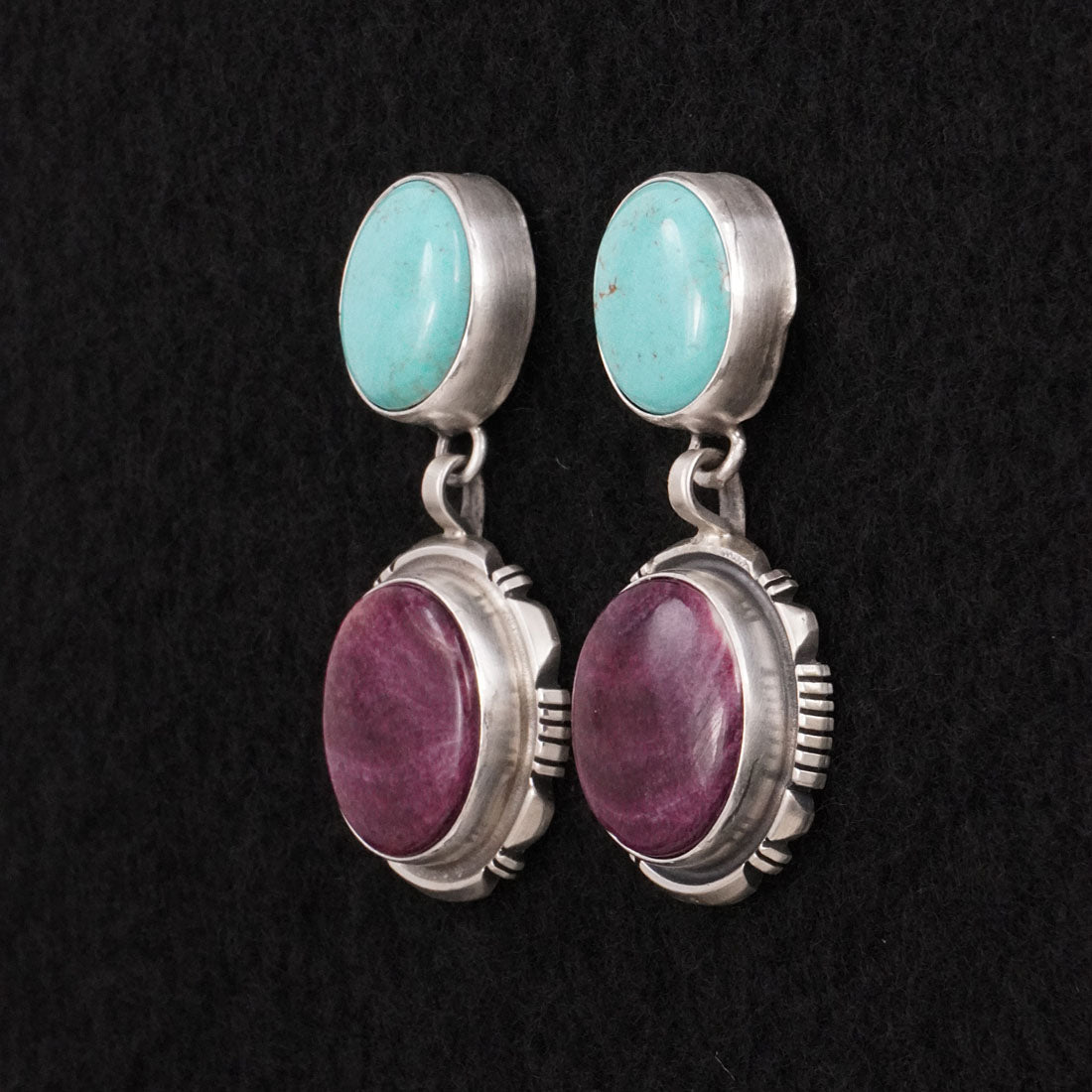 Thomas Francisco Turquoise, Spiny Oyster & Sterling Silver Earrings