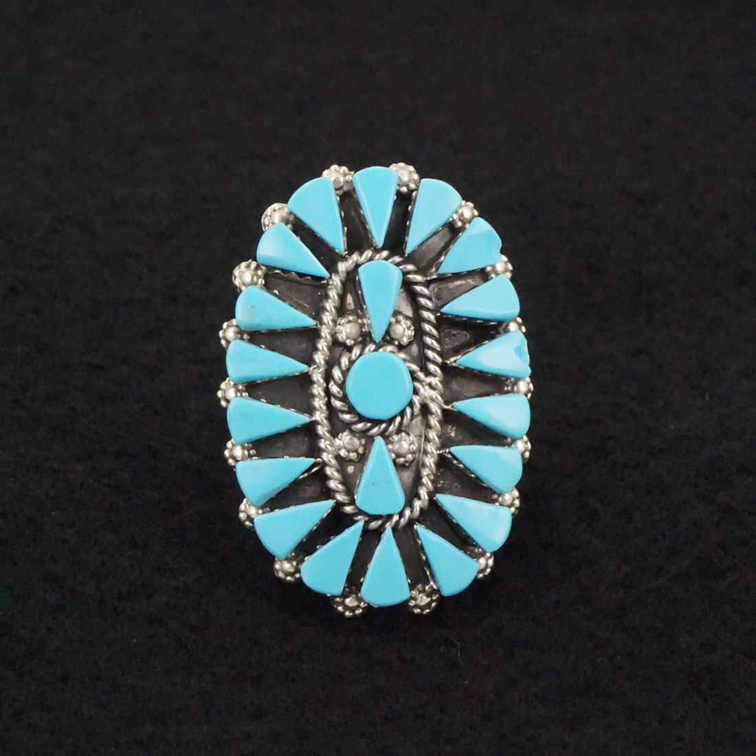 Merlinda Chavez Turquoise & Sterling Silver Ring Size 9