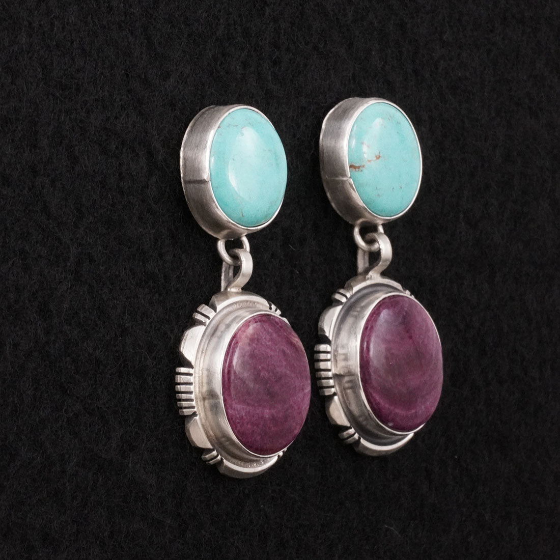 Thomas Francisco Turquoise, Spiny Oyster & Sterling Silver Earrings
