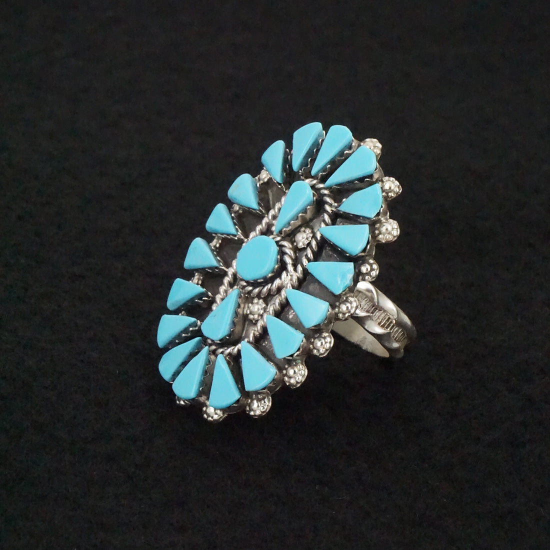 Merlinda Chavez Turquoise & Sterling Silver Ring Size 9