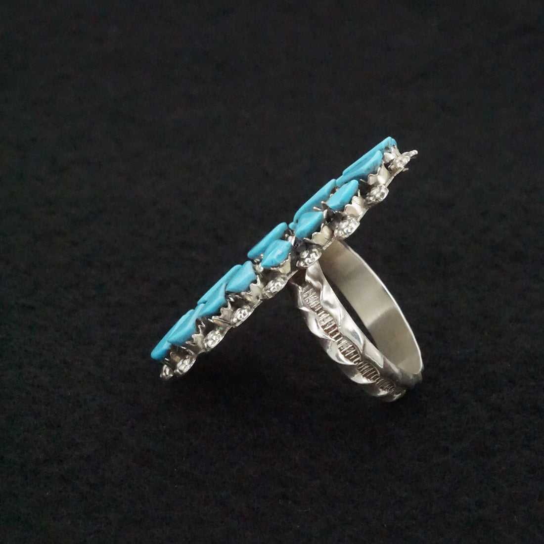 Merlinda Chavez Turquoise & Sterling Silver Ring Size 9