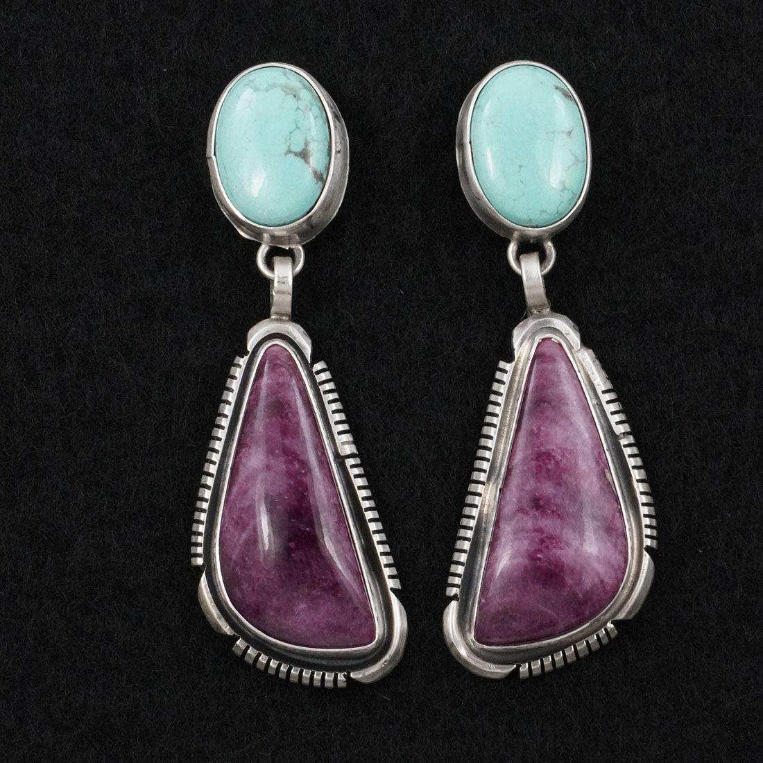 Thomas Francisco Turquoise, Spiny Oyster & Sterling Silver Earrings