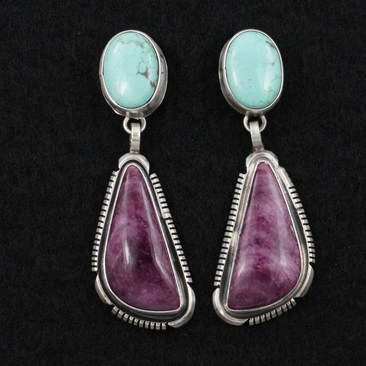 Thomas Francisco Turquoise, Spiny Oyster & Sterling Silver Earrings