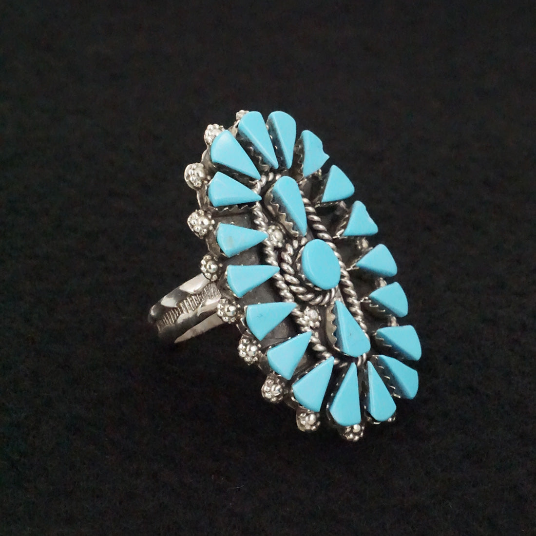 Merlinda Chavez Turquoise & Sterling Silver Ring Size 9