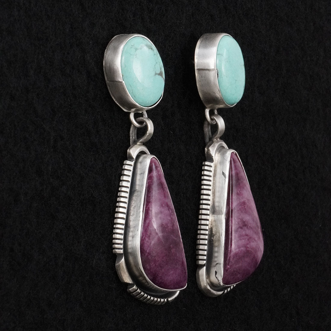 Thomas Francisco Turquoise, Spiny Oyster & Sterling Silver Earrings