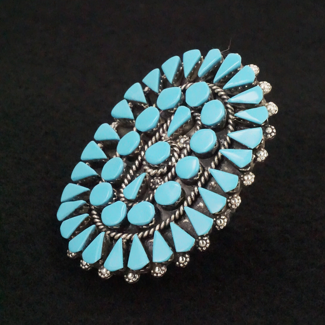 Merlinda Chavez Turquoise & Sterling Silver Ring Size 8