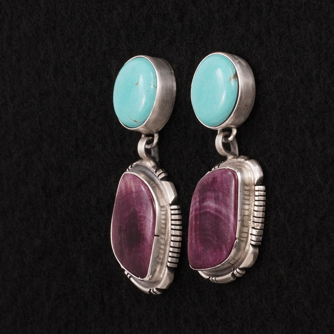 Thomas Francisco Turquoise, Spiny Oyster & Sterling Silver Earrings