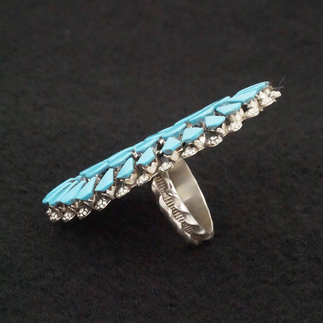 Merlinda Chavez Turquoise & Sterling Silver Ring Size 8