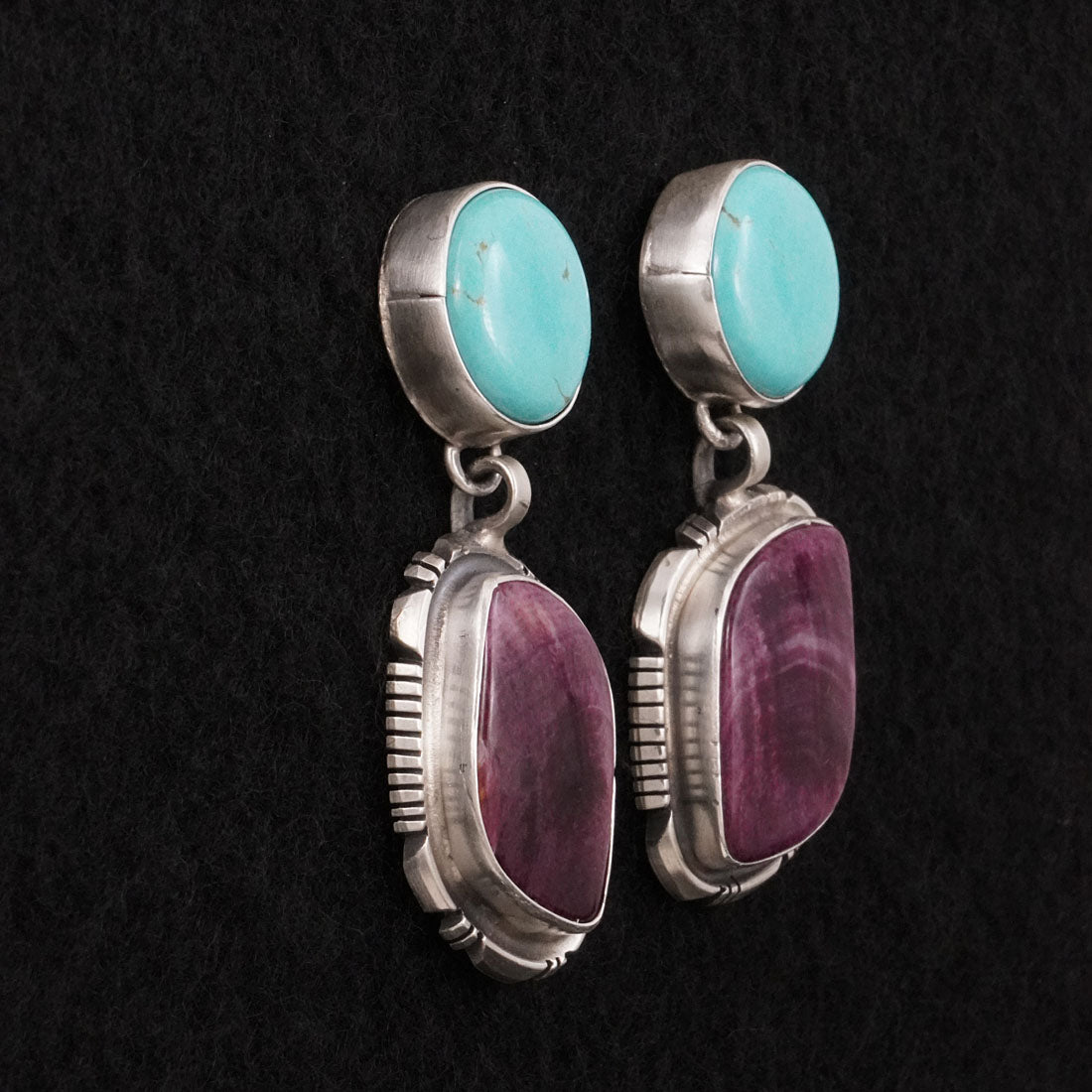 Thomas Francisco Turquoise, Spiny Oyster & Sterling Silver Earrings