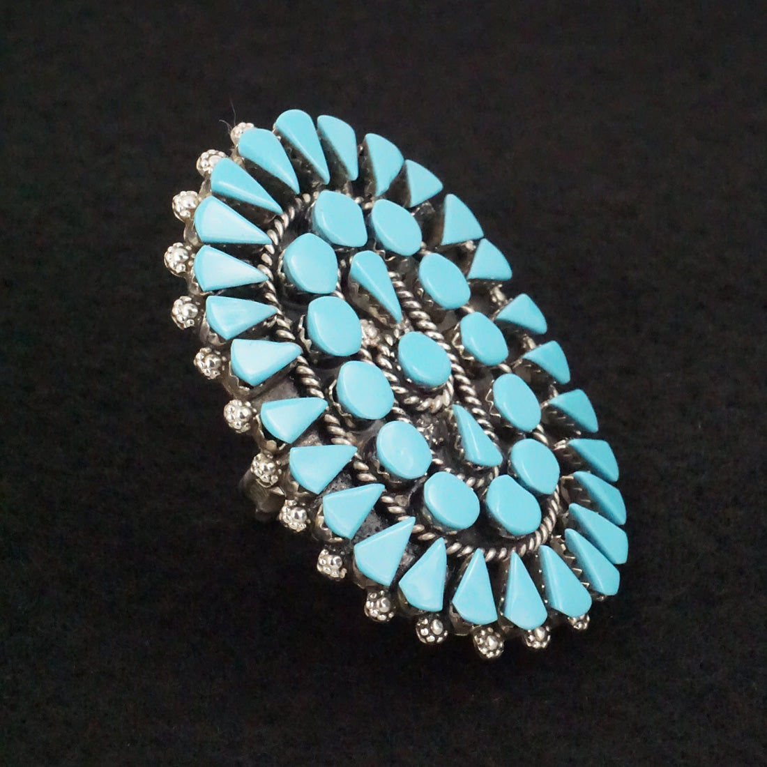 Merlinda Chavez Turquoise & Sterling Silver Ring Size 8