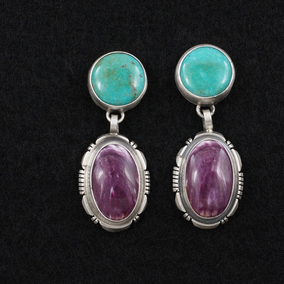Thomas Francisco Turquoise, Spiny Oyster & Sterling Silver Earrings
