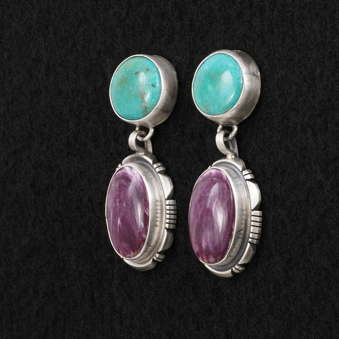 Thomas Francisco Turquoise, Spiny Oyster & Sterling Silver Earrings