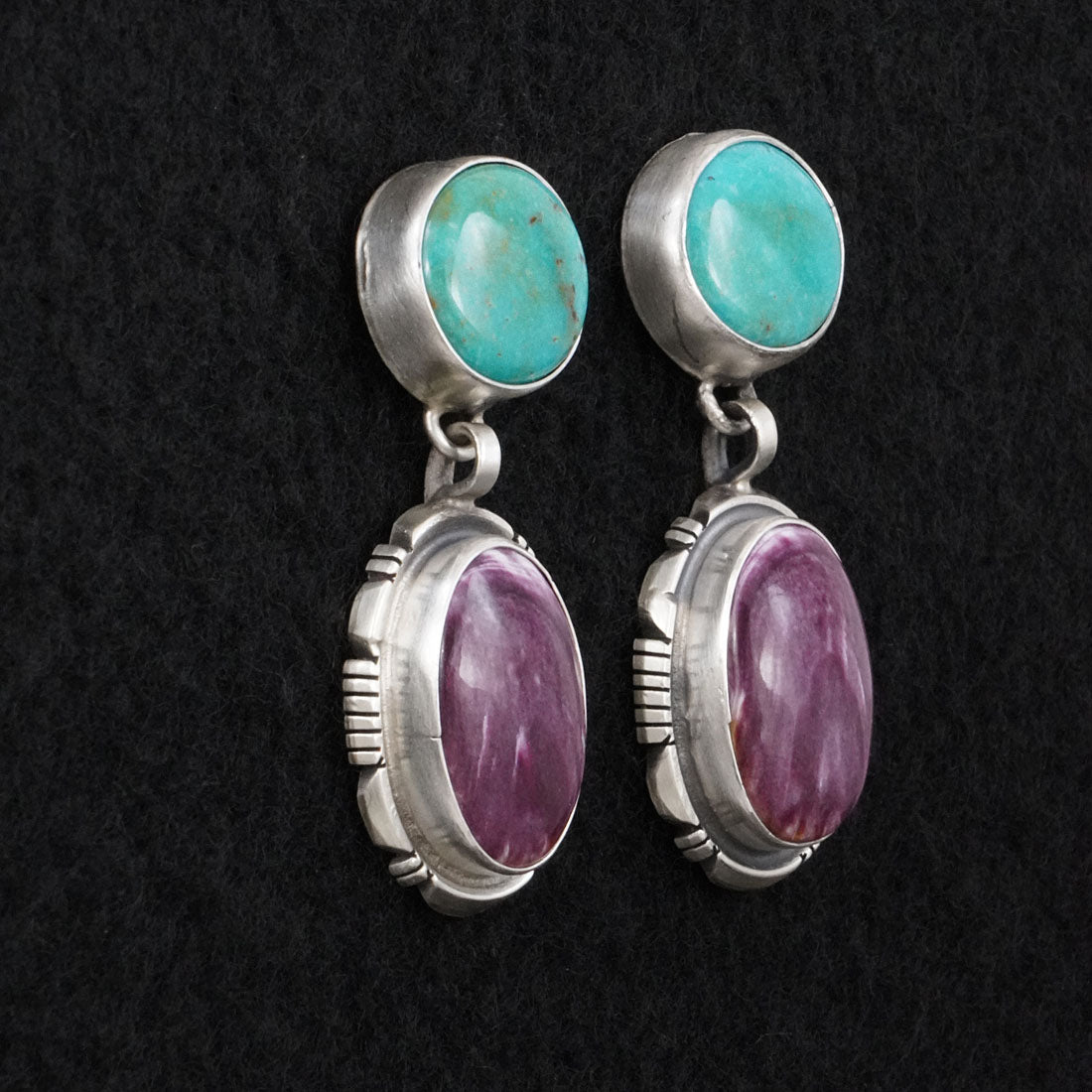Thomas Francisco Turquoise, Spiny Oyster & Sterling Silver Earrings