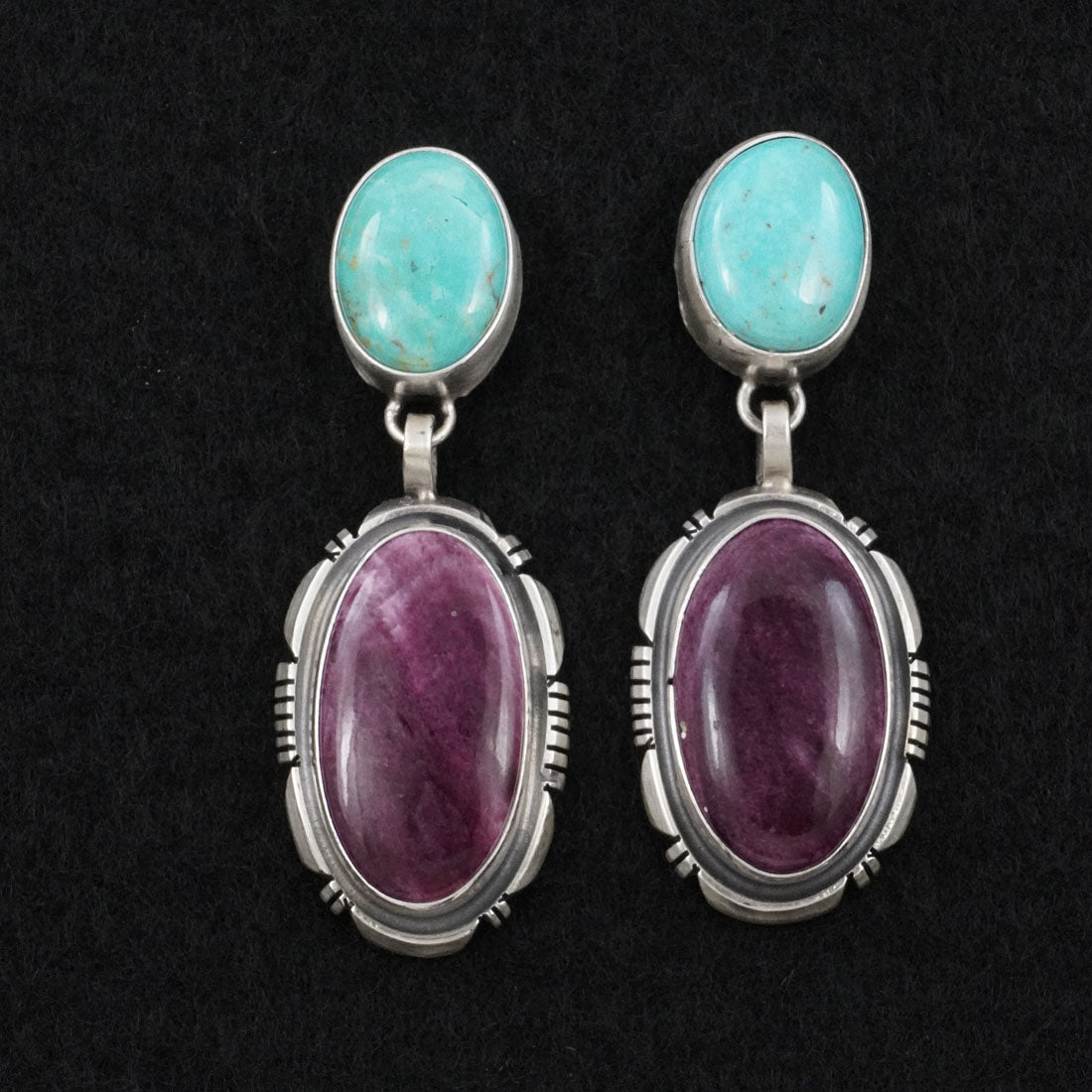 Thomas Francisco Turquoise, Spiny Oyster & Sterling Silver Earrings