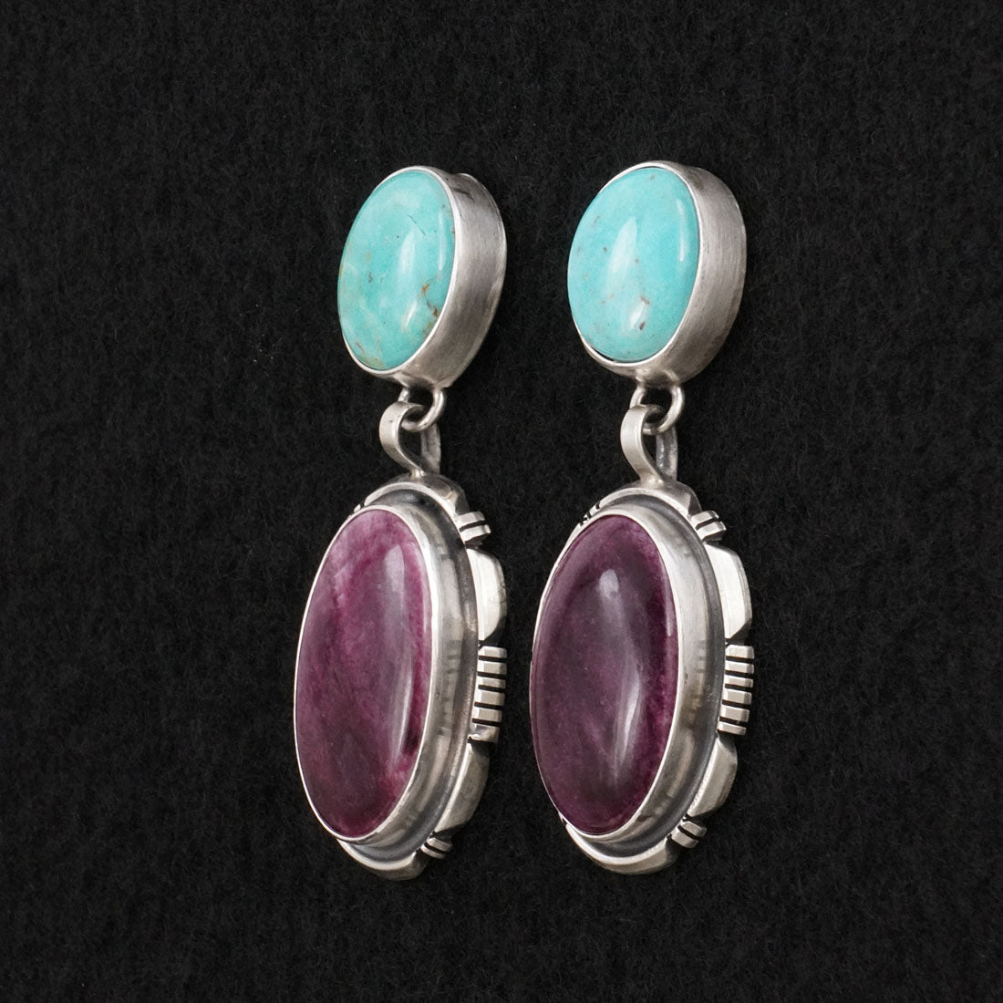 Thomas Francisco Turquoise, Spiny Oyster & Sterling Silver Earrings