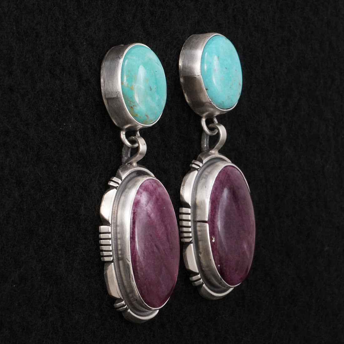 Thomas Francisco Turquoise, Spiny Oyster & Sterling Silver Earrings