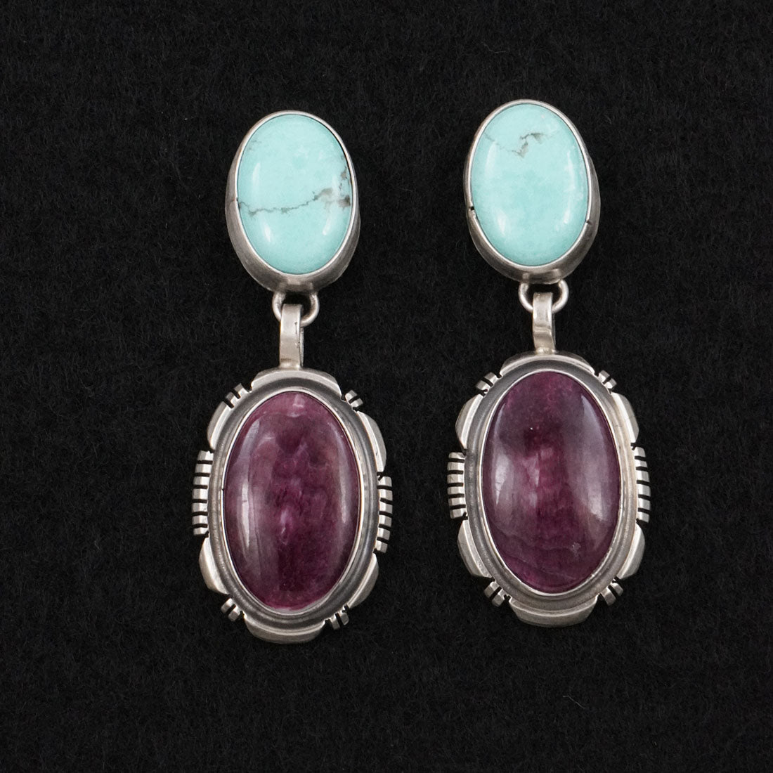 Thomas Francisco Turquoise, Spiny Oyster & Sterling Silver Earrings