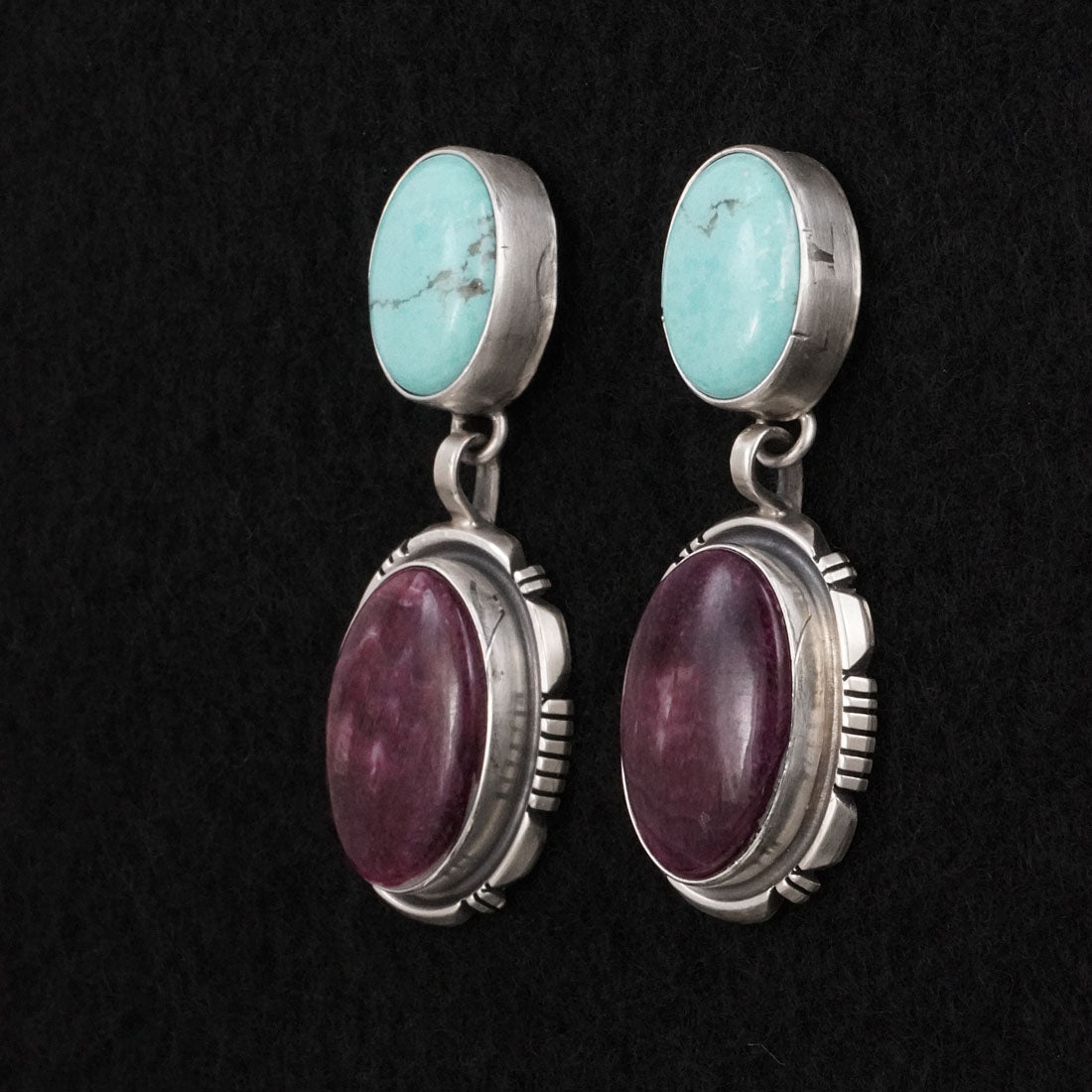 Thomas Francisco Turquoise, Spiny Oyster & Sterling Silver Earrings