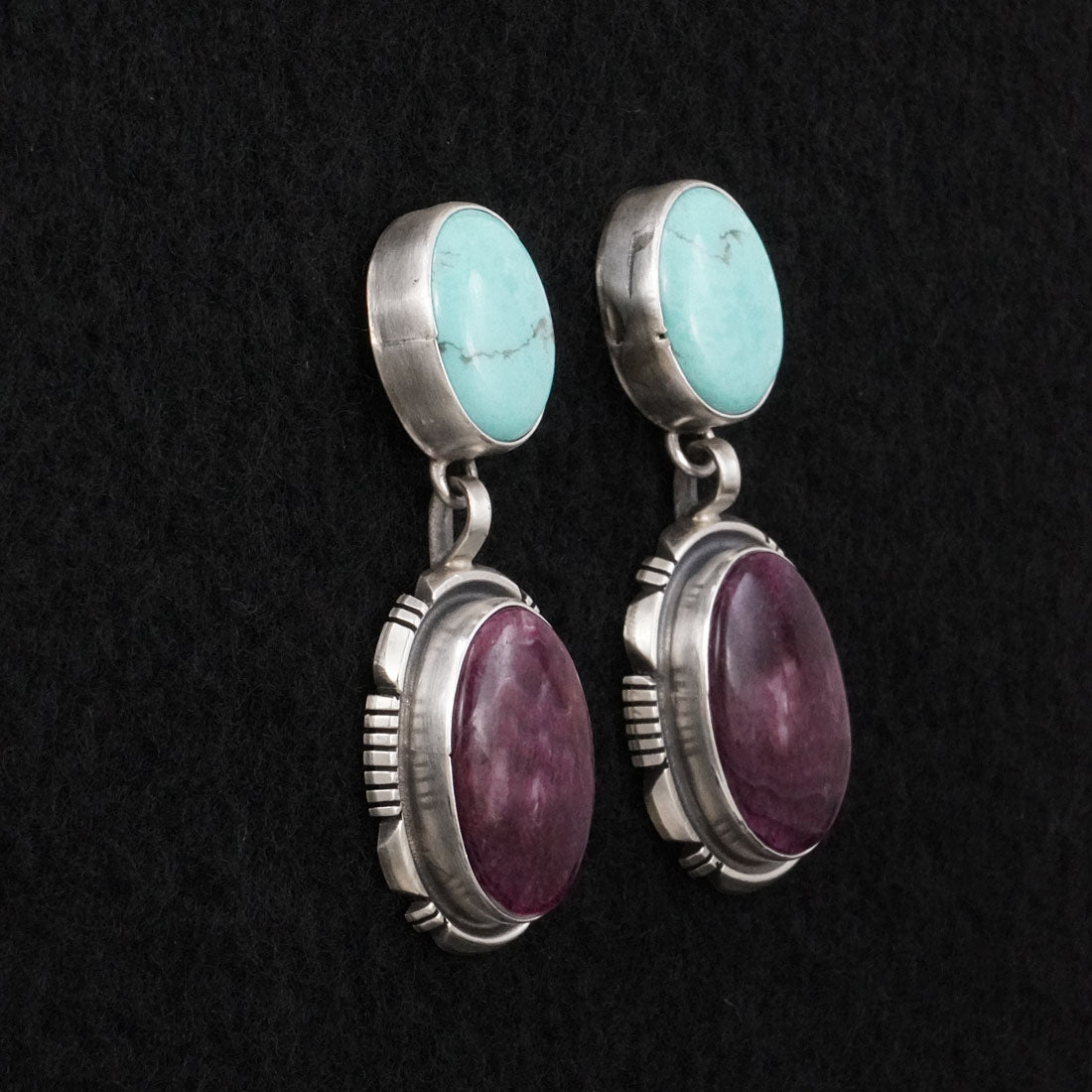 Thomas Francisco Turquoise, Spiny Oyster & Sterling Silver Earrings