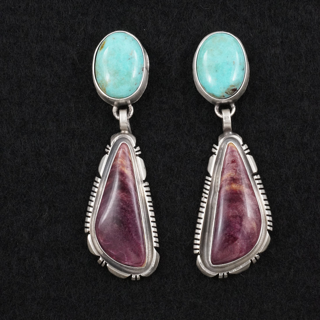 Thomas Francisco Turquoise, Spiny Oyster & Sterling Silver Earrings