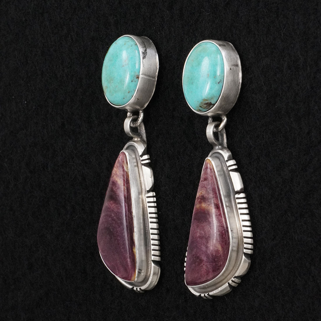 Thomas Francisco Turquoise, Spiny Oyster & Sterling Silver Earrings
