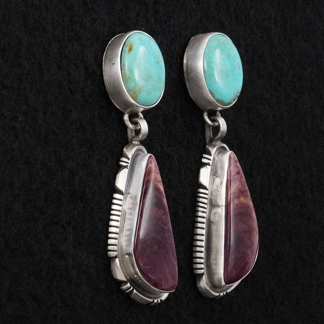 Thomas Francisco Turquoise, Spiny Oyster & Sterling Silver Earrings