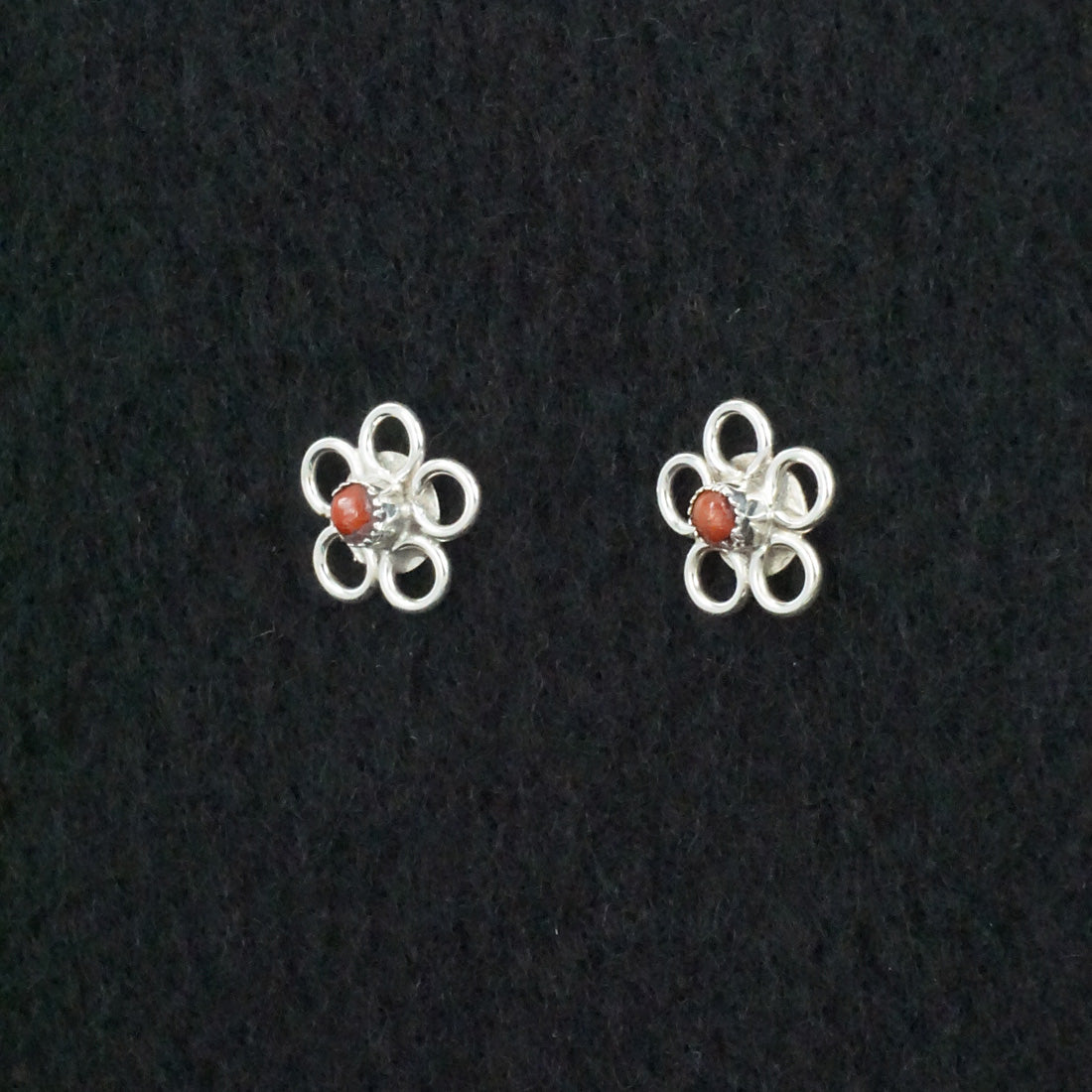 Connie Bowannie Coral & Sterling Silver Earrings