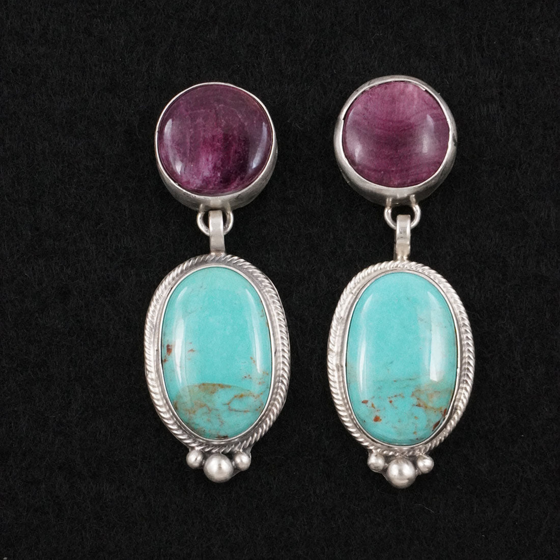 Thomas Francisco Turquoise, Spiny Oyster & Sterling Silver Earrings