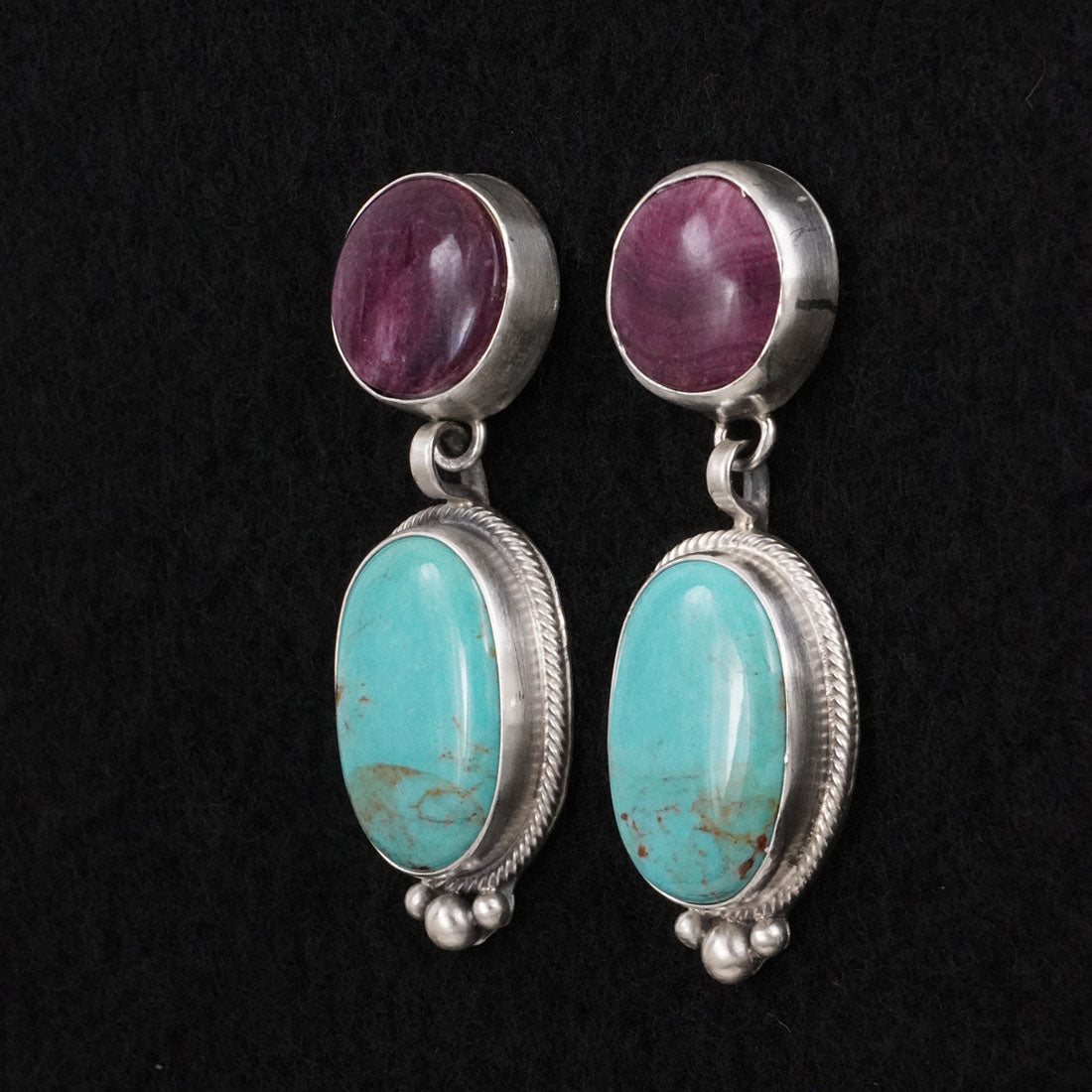 Thomas Francisco Turquoise, Spiny Oyster & Sterling Silver Earrings