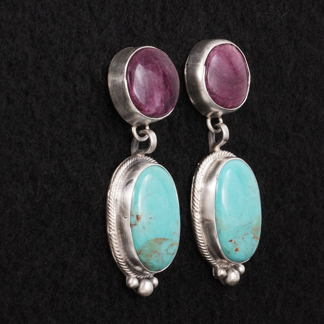 Thomas Francisco Turquoise, Spiny Oyster & Sterling Silver Earrings