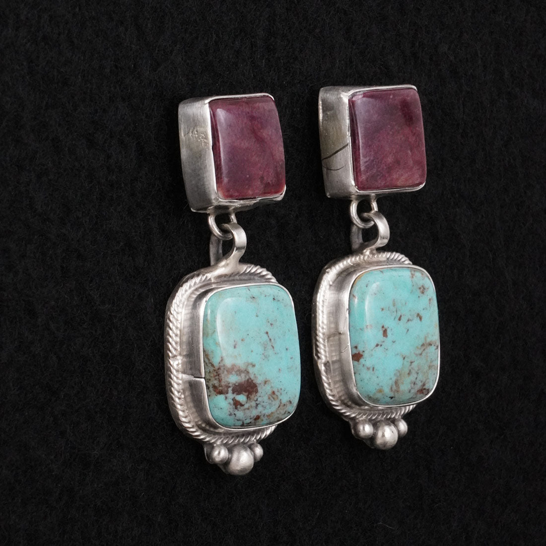 Thomas Francisco Turquoise, Spiny Oyster & Sterling Silver Earrings
