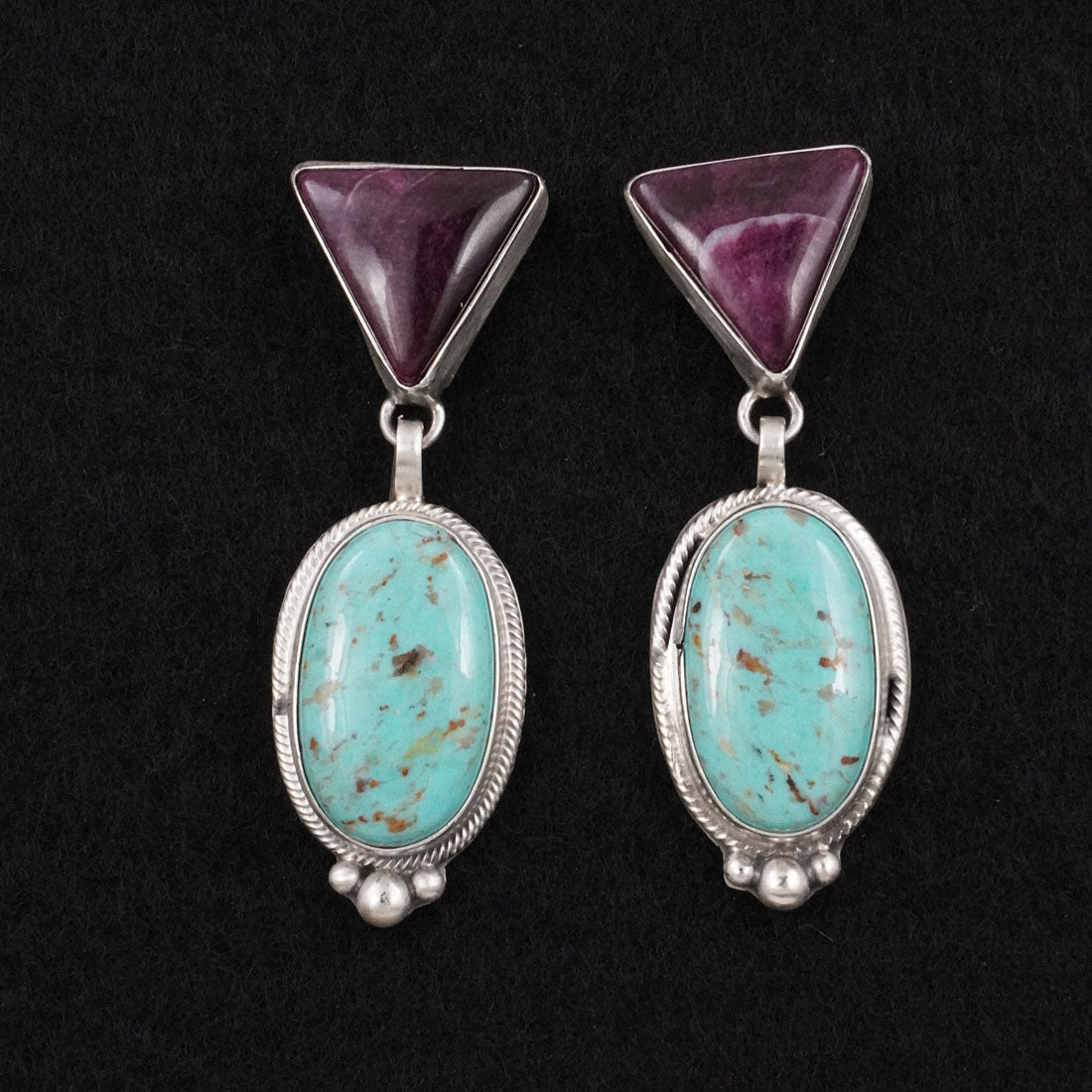 Thomas Francisco Turquoise, Spiny Oyster & Sterling Silver Earrings