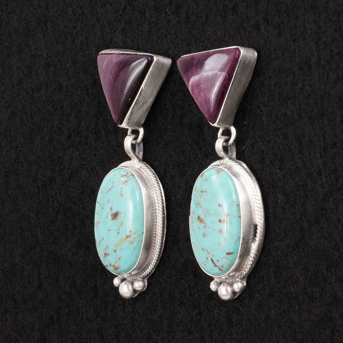 Thomas Francisco Turquoise, Spiny Oyster & Sterling Silver Earrings