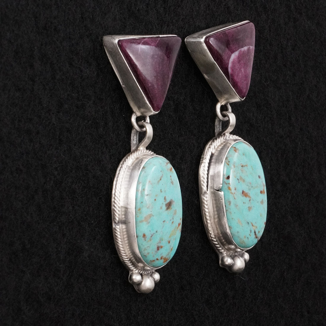 Thomas Francisco Turquoise, Spiny Oyster & Sterling Silver Earrings