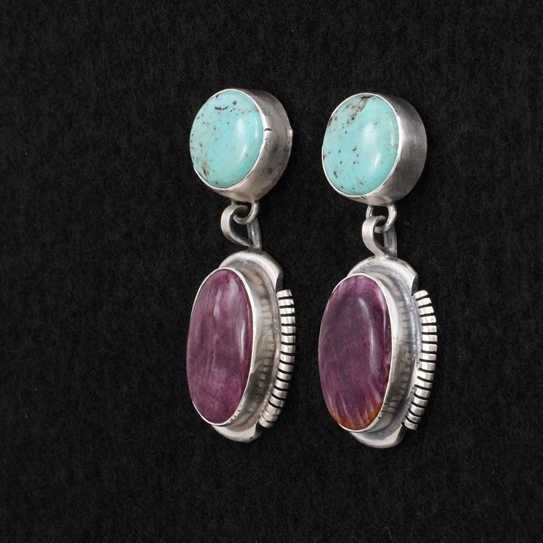 Thomas Francisco Turquoise, Spiny Oyster & Sterling Silver Earrings