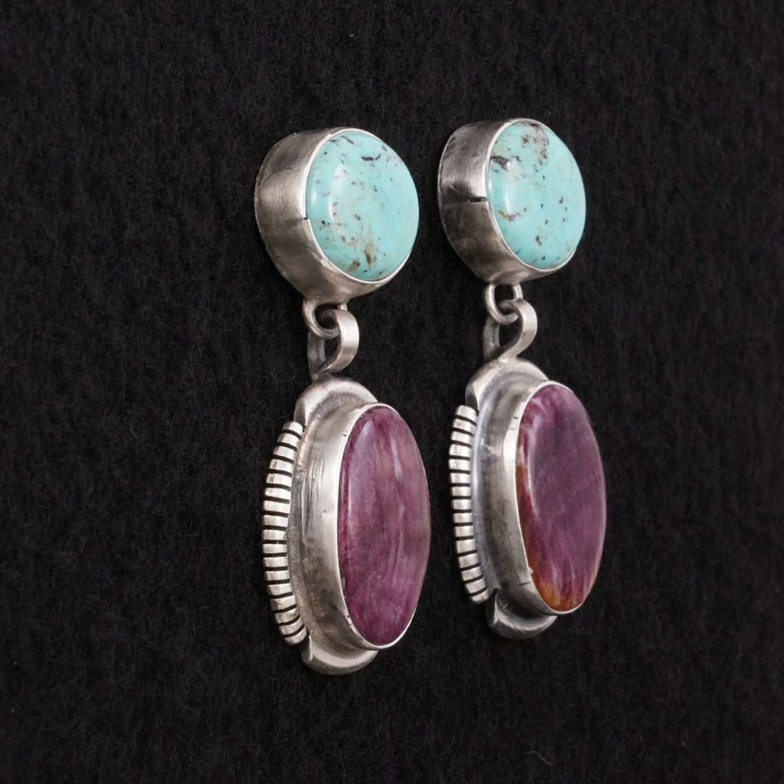 Thomas Francisco Turquoise, Spiny Oyster & Sterling Silver Earrings