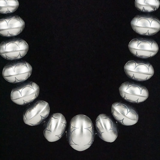 Dorinda Mariano Sterling Silver Navajo Pearl Necklace 20"