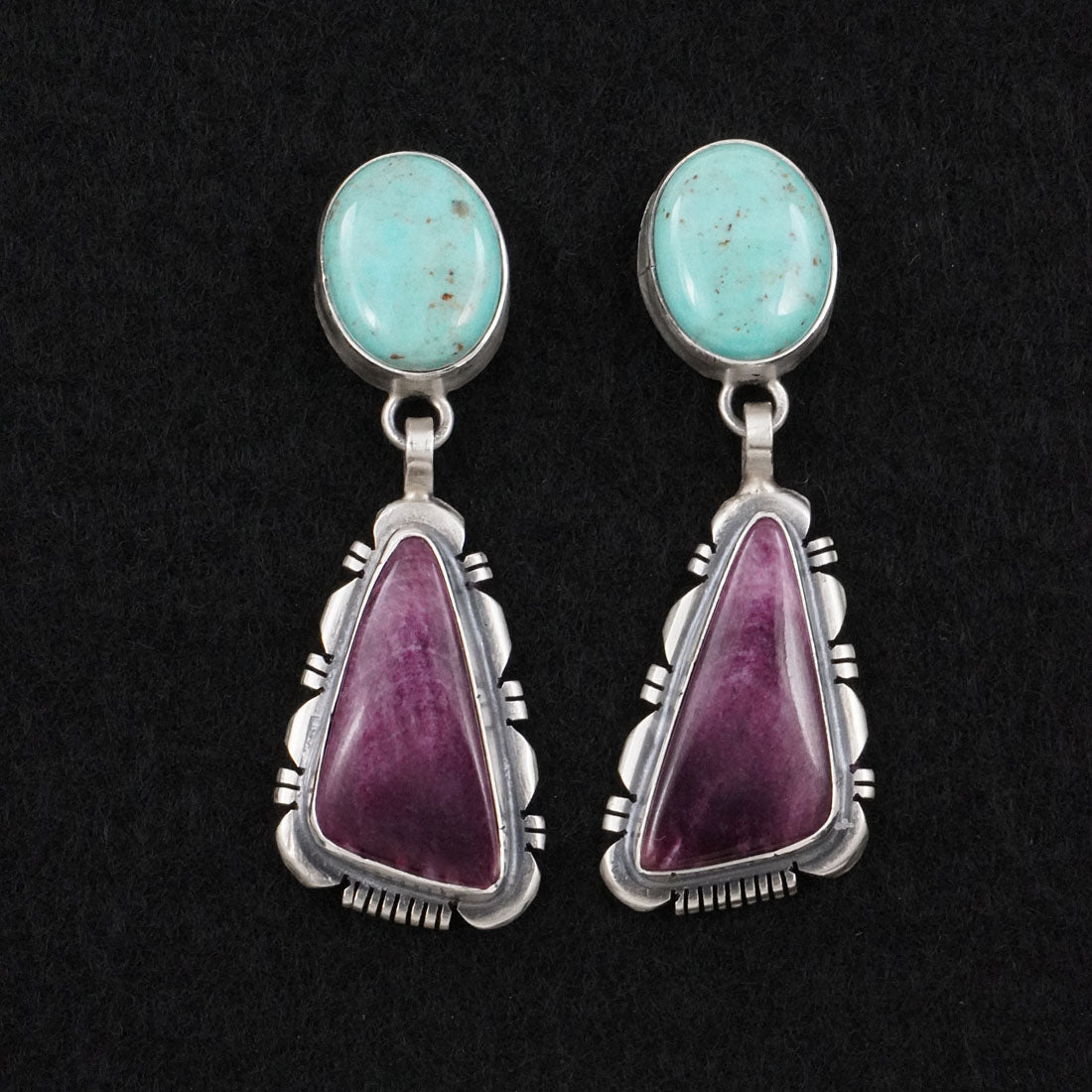 Thomas Francisco Turquoise, Spiny Oyster & Sterling Silver Earrings