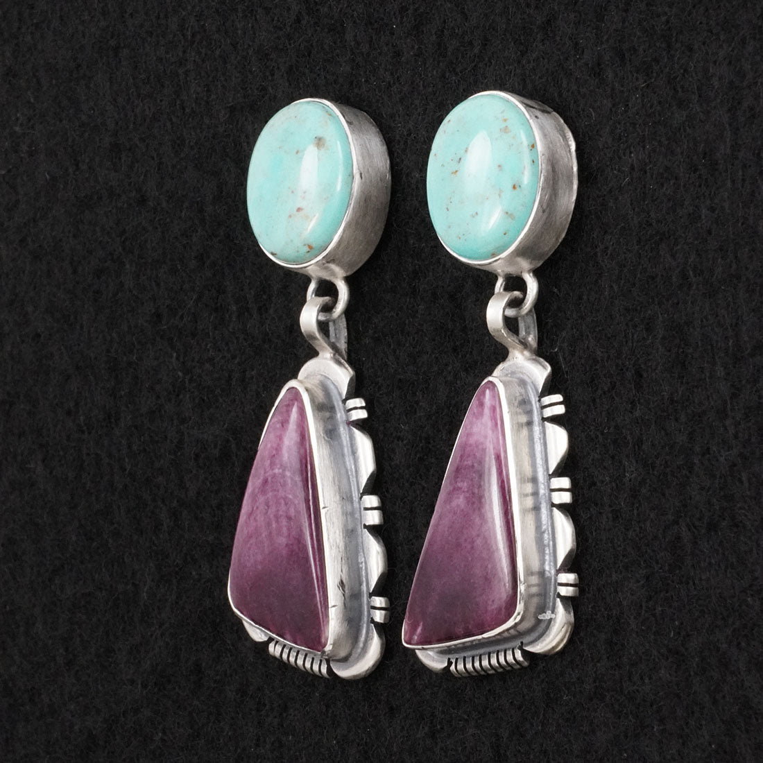 Thomas Francisco Turquoise, Spiny Oyster & Sterling Silver Earrings