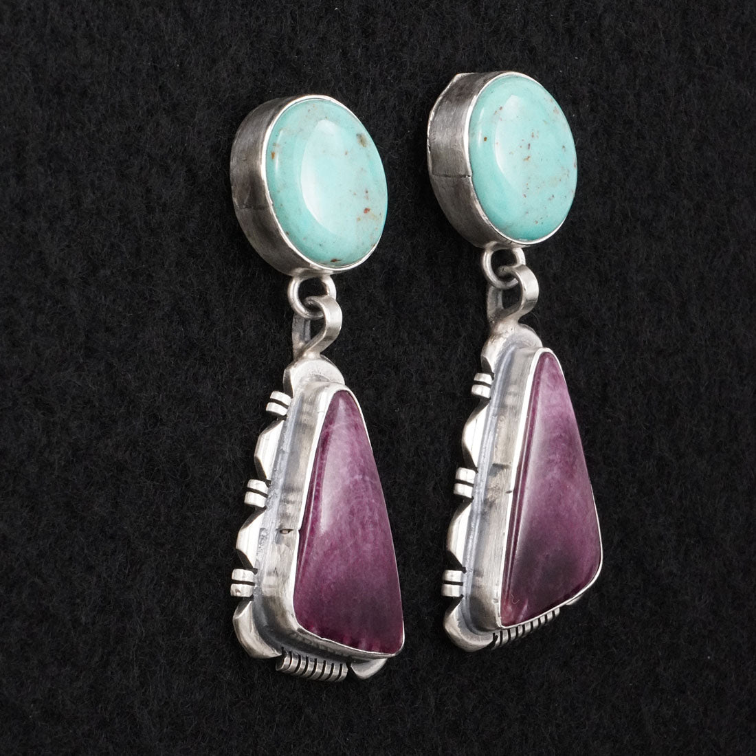 Thomas Francisco Turquoise, Spiny Oyster & Sterling Silver Earrings