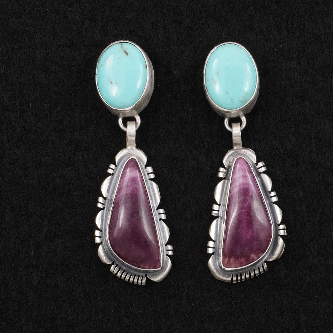 Thomas Francisco Turquoise, Spiny Oyster & Sterling Silver Earrings