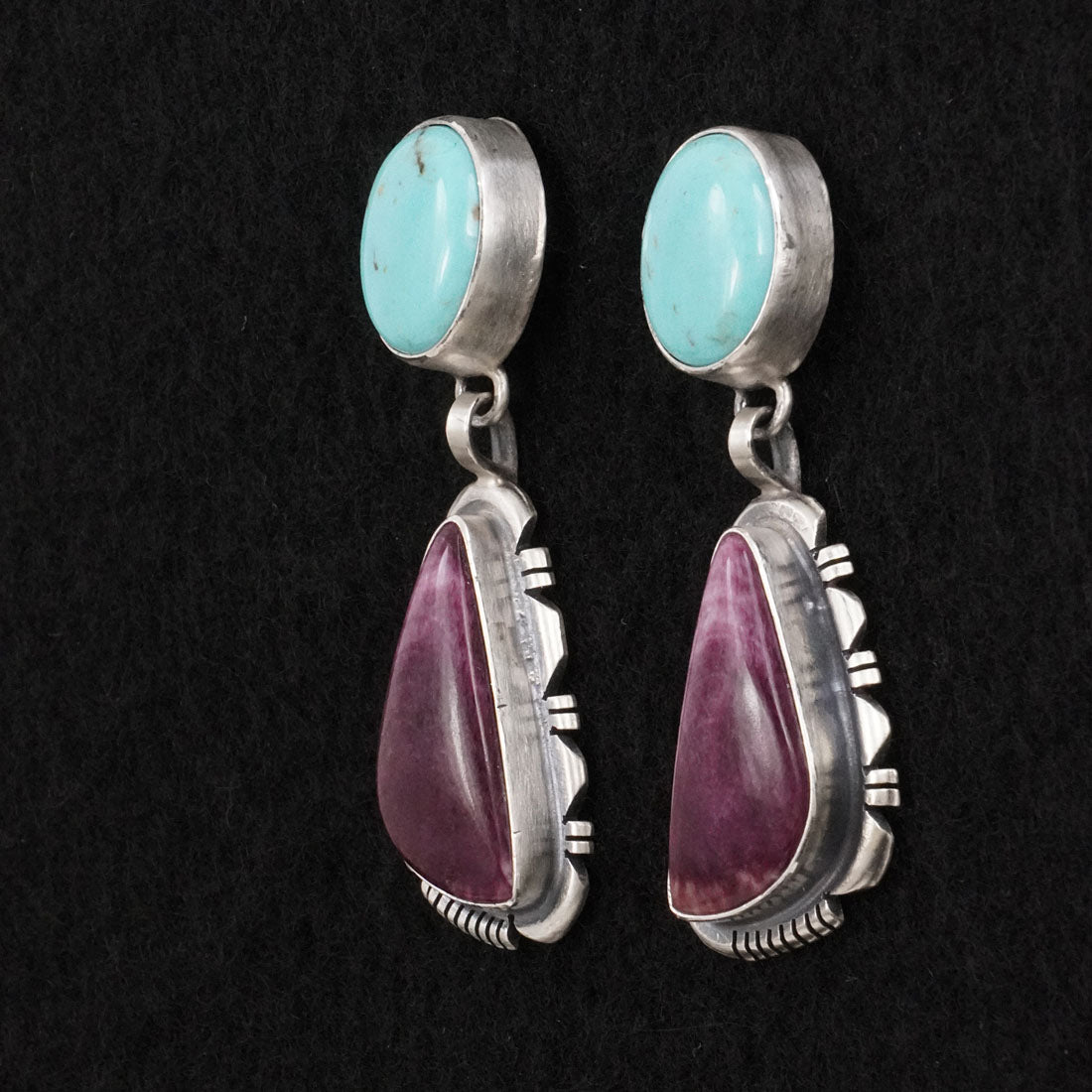Thomas Francisco Turquoise, Spiny Oyster & Sterling Silver Earrings