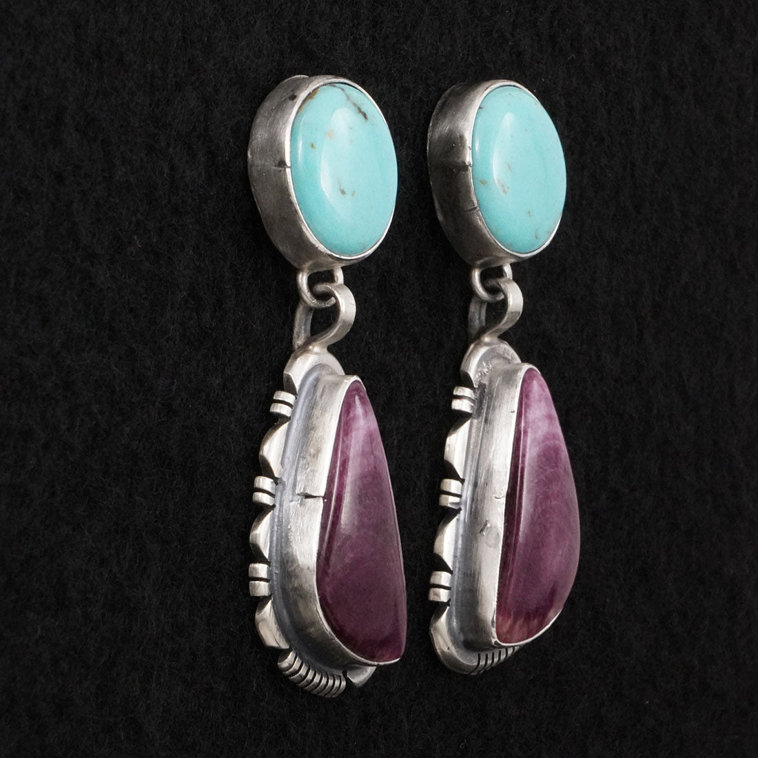 Thomas Francisco Turquoise, Spiny Oyster & Sterling Silver Earrings