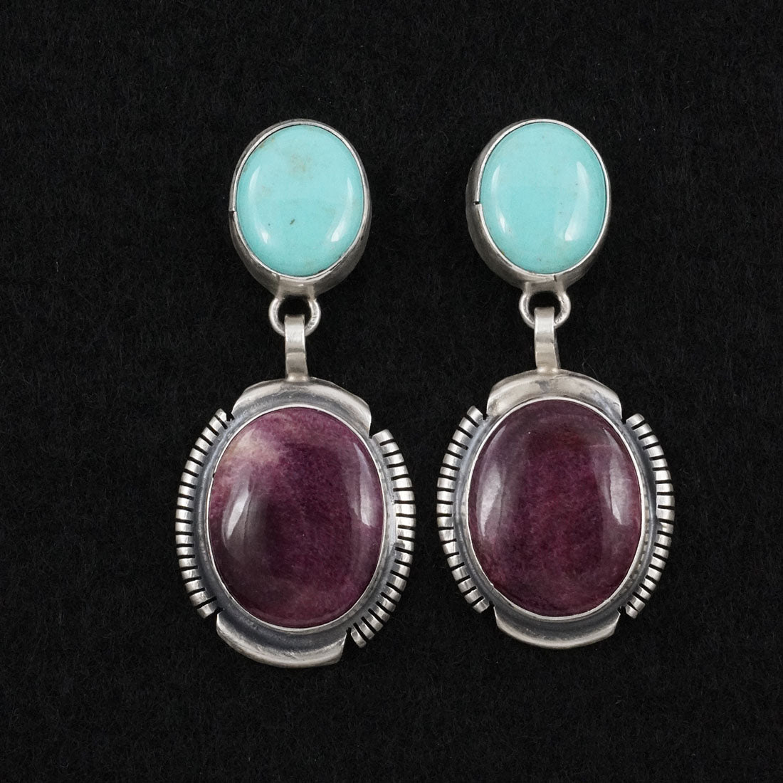 Thomas Francisco Turquoise, Spiny Oyster & Sterling Silver Earrings