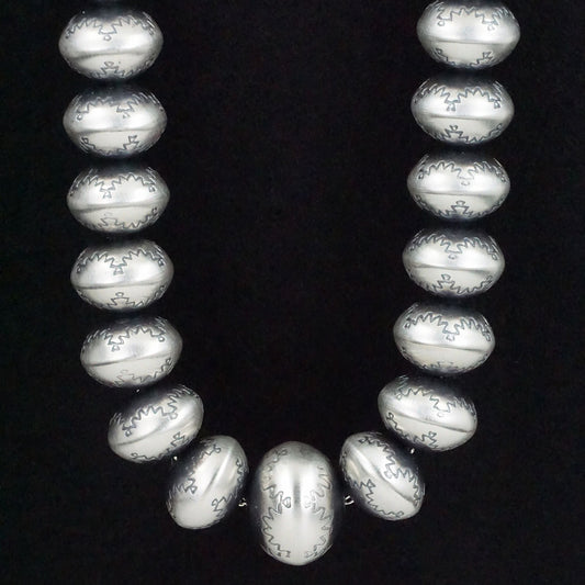 Bryannen Halwood Sterling Silver Navajo Pearl Necklace 24"