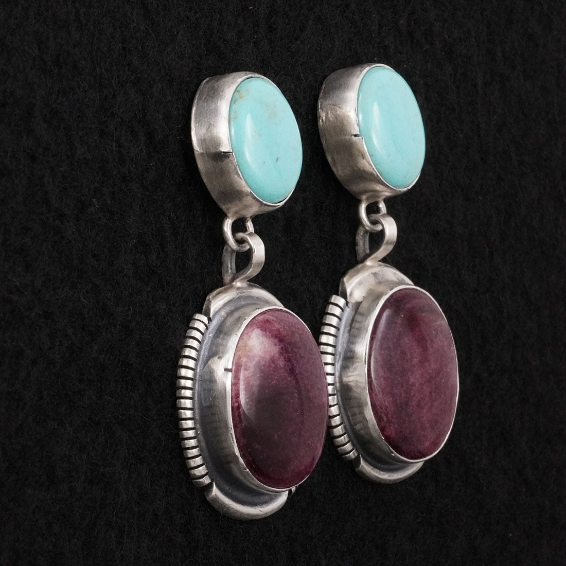 Thomas Francisco Turquoise, Spiny Oyster & Sterling Silver Earrings
