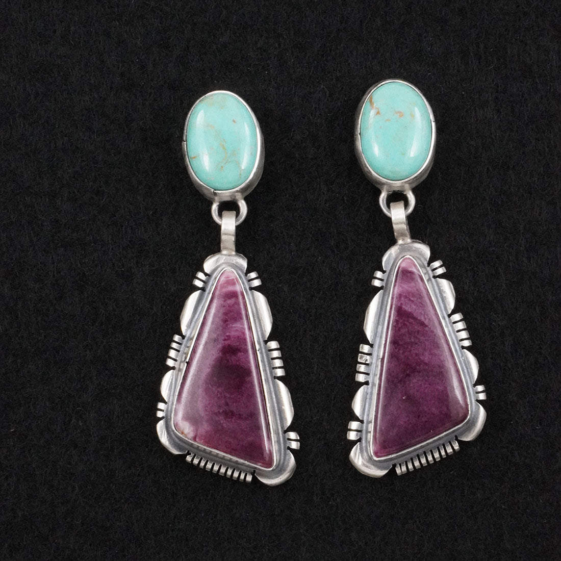 Thomas Francisco Turquoise, Spiny Oyster & Sterling Silver Earrings