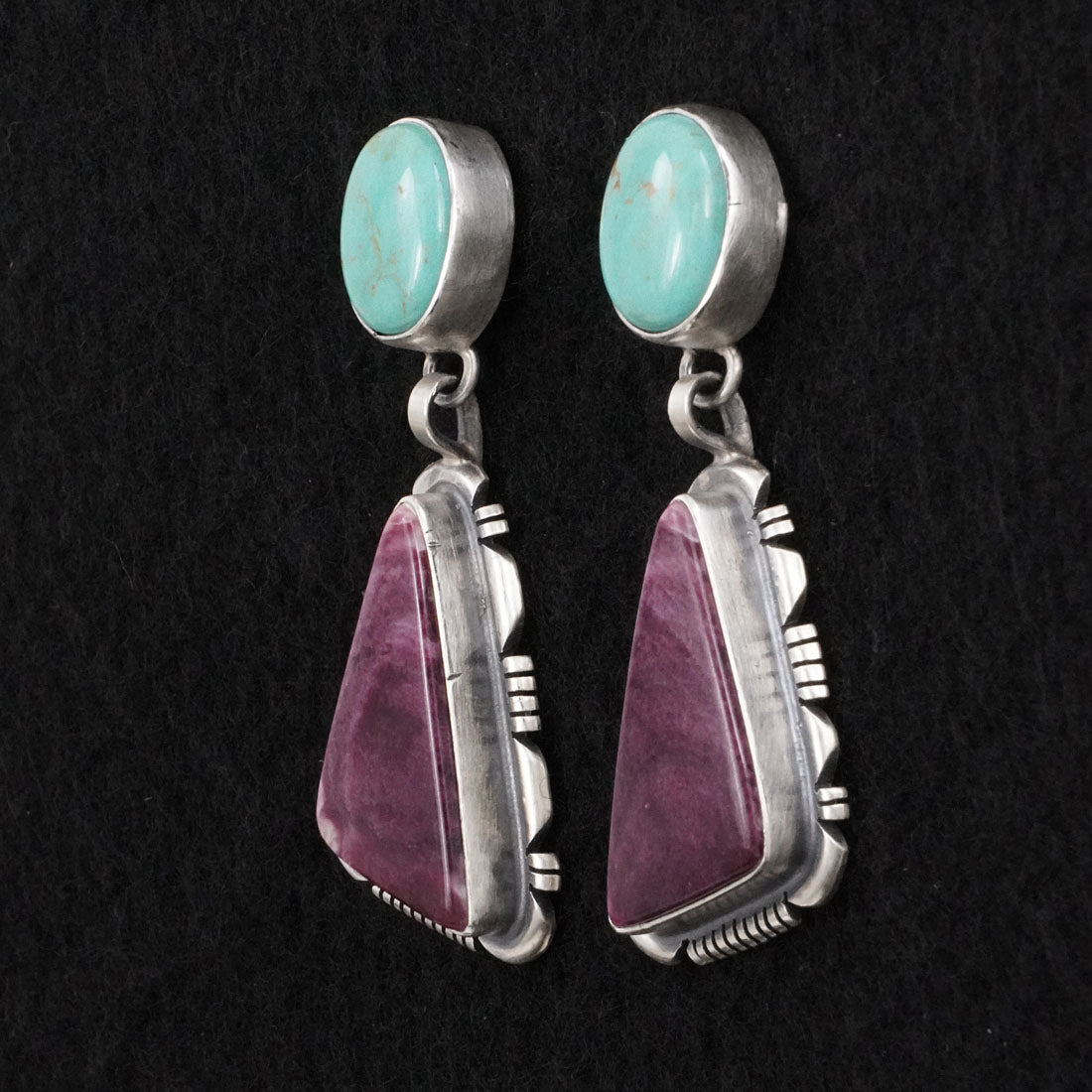 Thomas Francisco Turquoise, Spiny Oyster & Sterling Silver Earrings