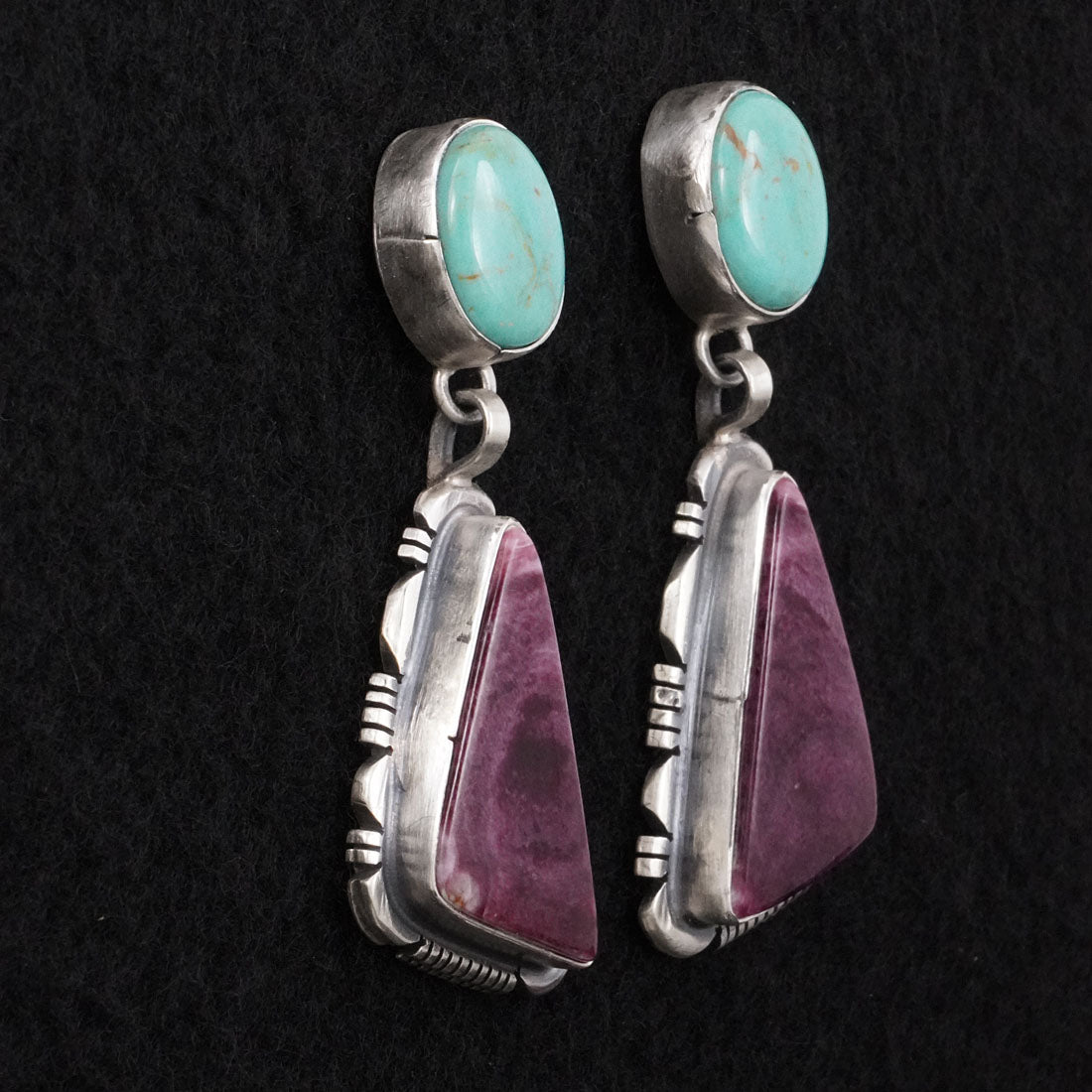 Thomas Francisco Turquoise, Spiny Oyster & Sterling Silver Earrings
